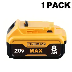 1-Pack Dewalt（adapt）8Ah Lithium-Ion Battery High Capacity 8000mAh Compatible with DCB200/DCB201/DCB203/DCB206 for Dewalt 20V Max Tools