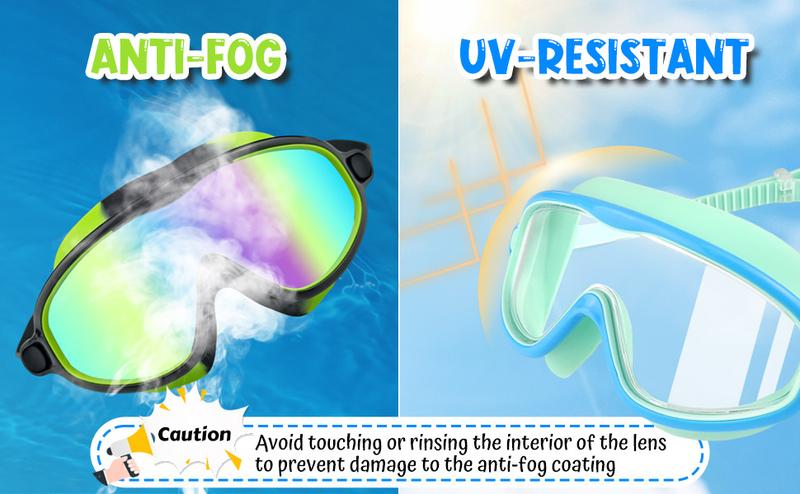 Outdoorfun Swim Goggles 2 Pack for Kids - Wide View, Anti-Fog, UV Protection, Comfortable Fit, Suitable for Ages 3-15, Easy to Wear, No Leaking dealsforyoudays