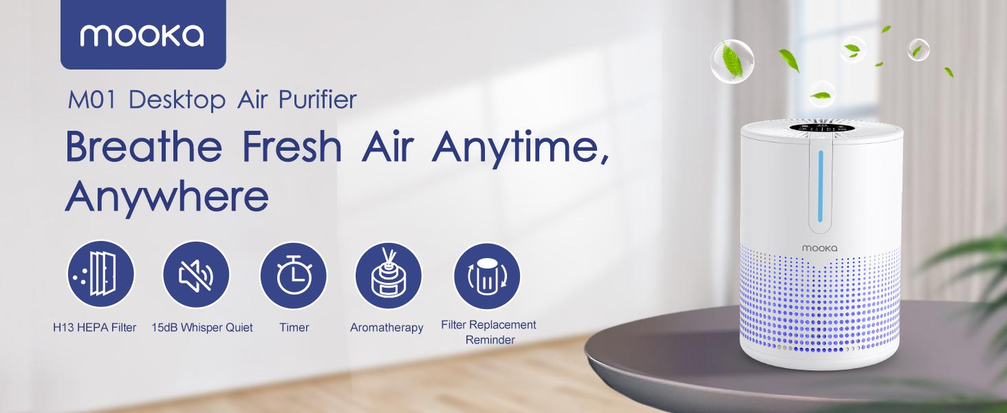 MOOKA Air Purifiers for Home 300 to 3000 Ft² with Washable Filters H13 HEPA Filter Pet Air Purifier for Bedroom with Fragrance Double-Sided Air Filter PM2.5 Monitor Auto Mode Cleaner for Smoke Dust Pollen Pets Hair Odor