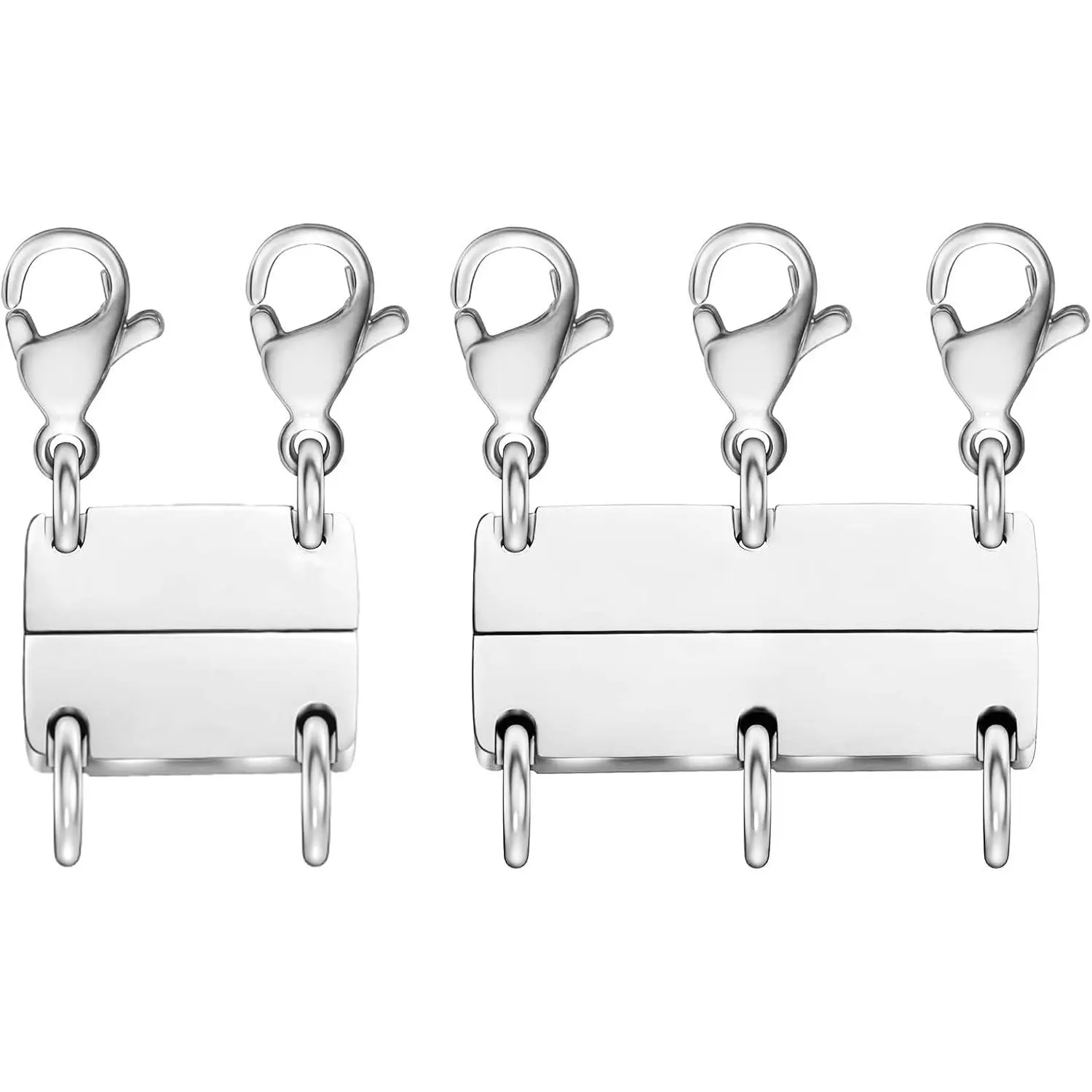 Necklace Separator for Layering Multi Necklace Layering Clasp Gold and Silver Magnetic Necklace Clasp for Layered Look, Necklace Connectors for Multiple Necklaces