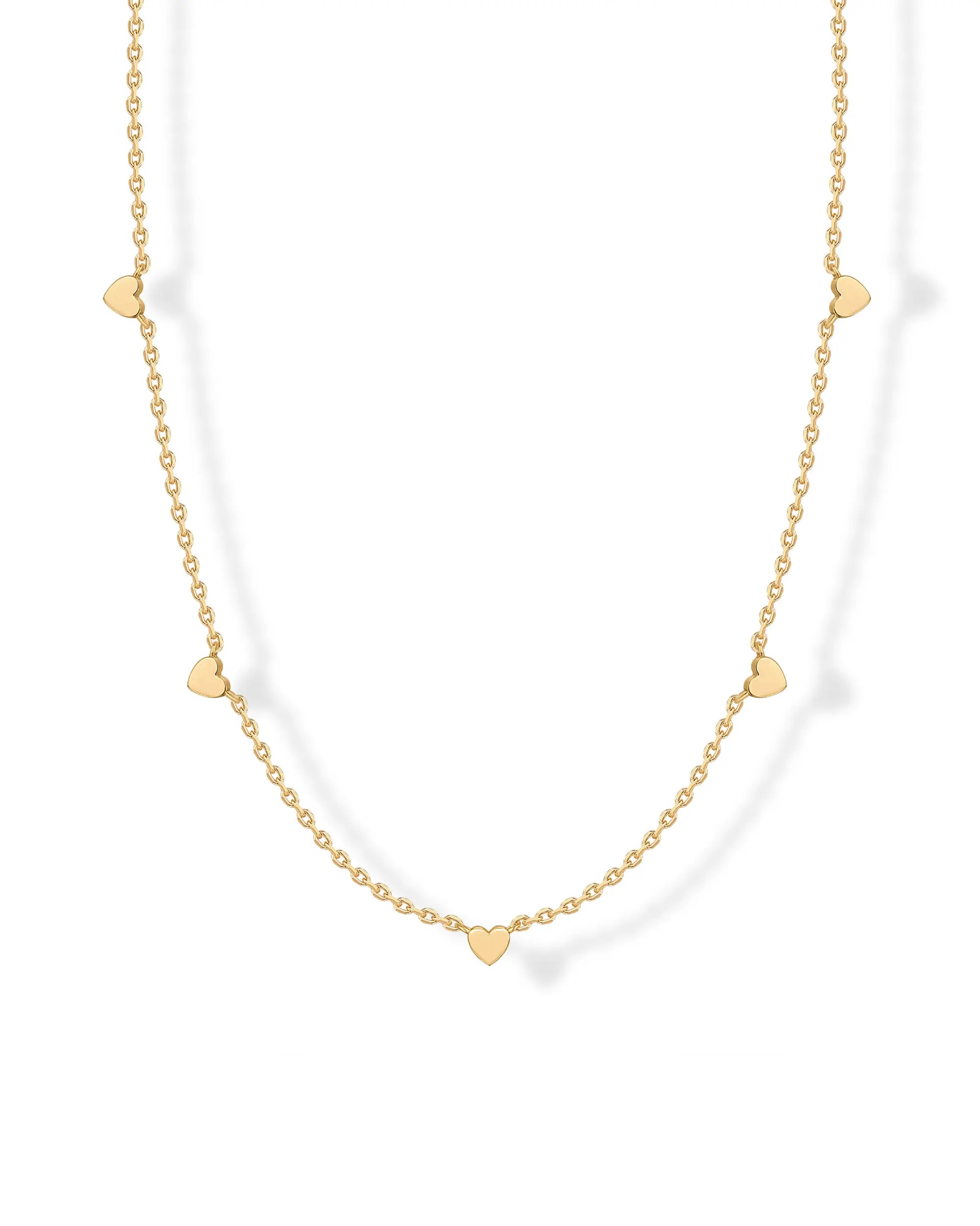 PAVOI 14K Gold Plated Dainty Chain Necklaces for Women - Station Small Motif Pendant Gold Jewelry Gifts - Trendy Heart, Bow, Cross Necklace for Women