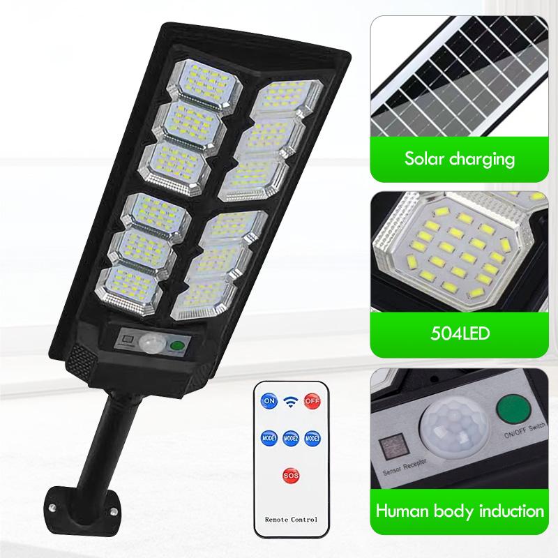 2PC Ultra-Bright Solar Street Light, 240 LED Solar Lights - IP65, Wide Angle Motion Sensor, Remote Control, Dusk to Dawn And - Perfect for Commercial Area, Parking Lot, Yard Lighting, Outdoor Solar Lights, Outdoor LED Safety