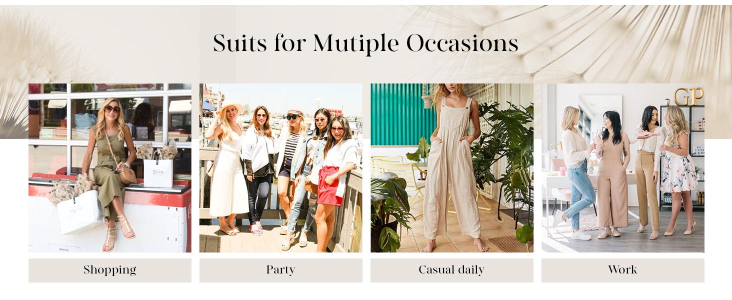 Dokotoo Women's Casual Loose Overalls Jumpsuits One Piece Sleeveless Wide Leg Long Pant Rompers With Pockets Dokotoo Women's Casual Loose Overalls Jumpsuits One Piece Sleeveless Wide Leg Long Pant Rompers With Pockets