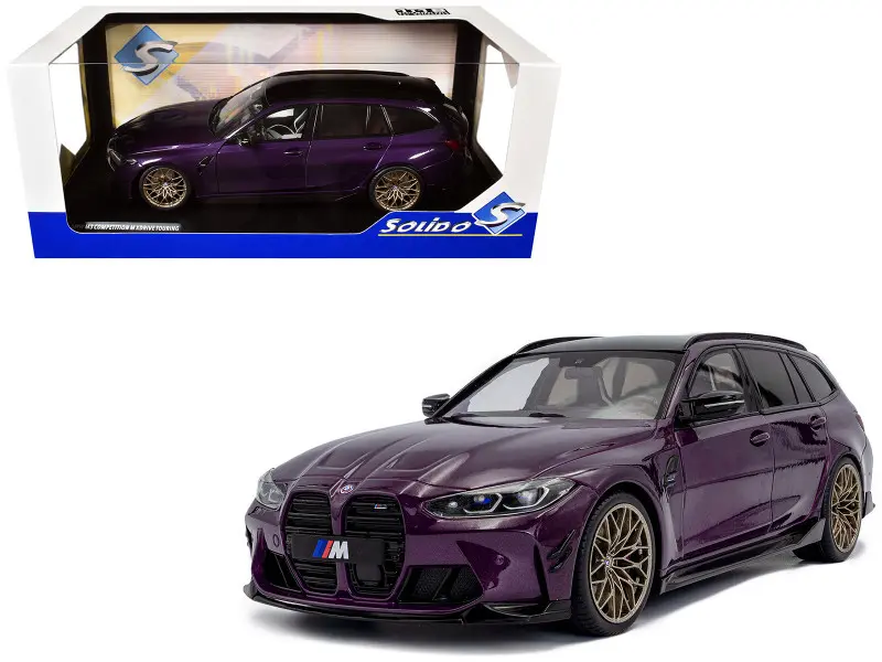 2024 BMW M3 Touring with Performance Parts, Purple Pearl Metallic, 1:18 Scale Solido