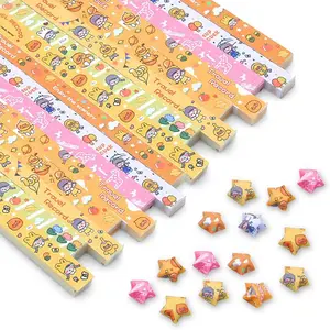 540 Sheets Cute Stars Origami Paper of Cartoon Duck Lucky Stars Paper Strips for DIY Handcrafts Decoration Folding Paper Strips for Party Decor Gift Making