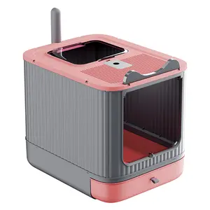 Pokémon Litter Box Cat - Pink & Gray Design, Easy Clean, Odor Control, Ideal for Indoor Cats