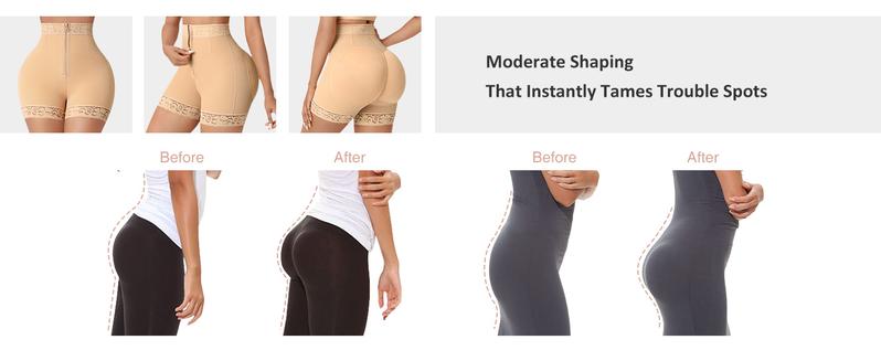 FeelinGirl Body Shaper for Women Butt Lifting Shapewear Fajas Colombianas Shapewear Postpartum Tummy Control Body Shaper Panties with Zipper Closure Comfort Womenswear Dress
