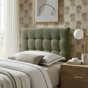 Lily Upholstered Twin Size Headboard in Leaf