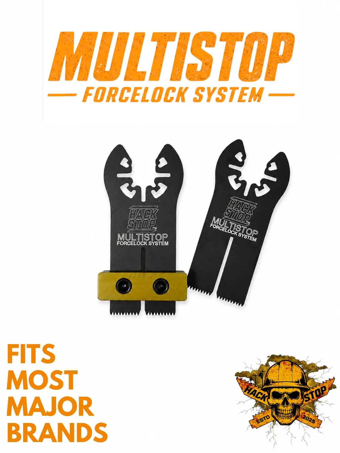 MultiStop Depth Stop for Oscillating Tools - Lineman Accessory with Forcelock System, Hardened Steel Construction, 2 Blades, Depth Control, Precision System, Compatible with Major Oscillating Tool Brands