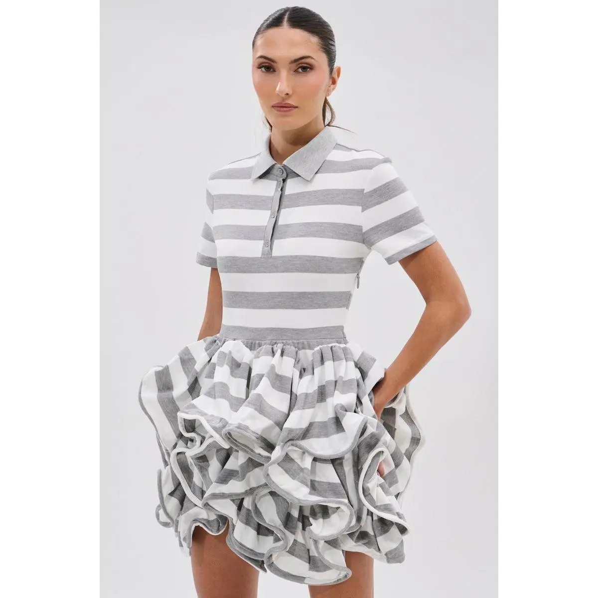 OFFICE SIREN STRIPED SHIRT DRESS