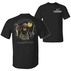 fieldstone bassquatch Industries Hunting T Shirt, Wood Duck And Forest Scene Graphic Tee, Outdoor Lifestyle Shirt For Waterfowl Hunters, Vintage Duck Hunting Gift For Men