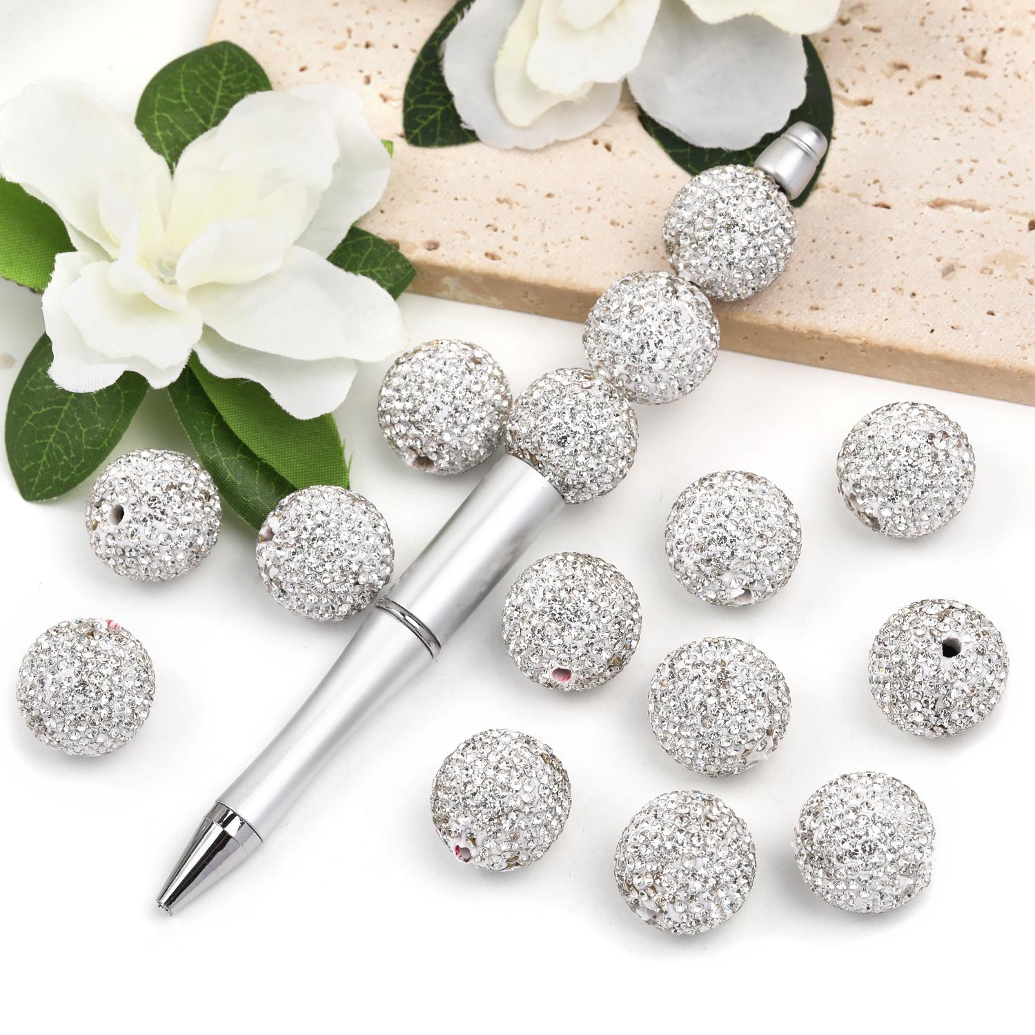 【B57】 Handmade DIY beaded material polymer clay drill ball round white drill ball straight hole