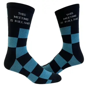 This Meeting Is Bullshit Socks Funny Office Work Graphic Novelty Footwear Funny Graphic Socks Comfortable Fitted Spandex Cotton