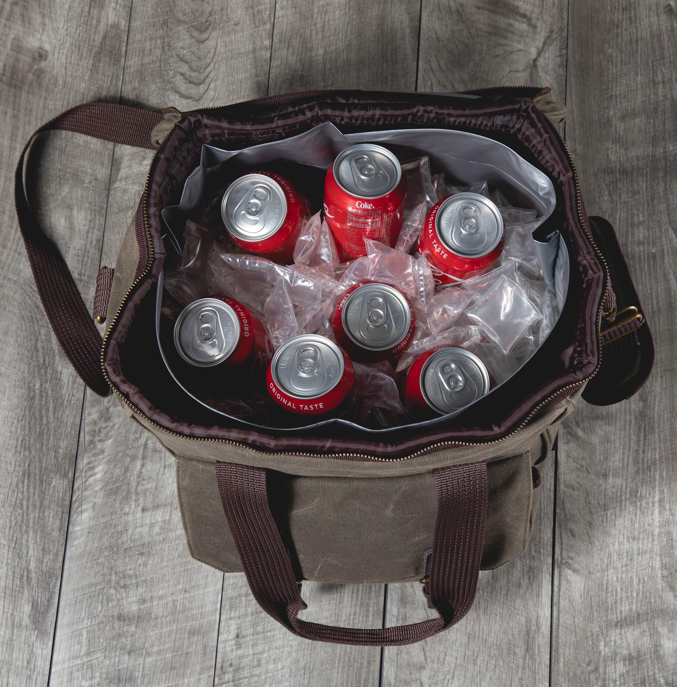 Weekender 6 Bottle Insulated Wine Bag, (Khaki Green with Brown Accents)