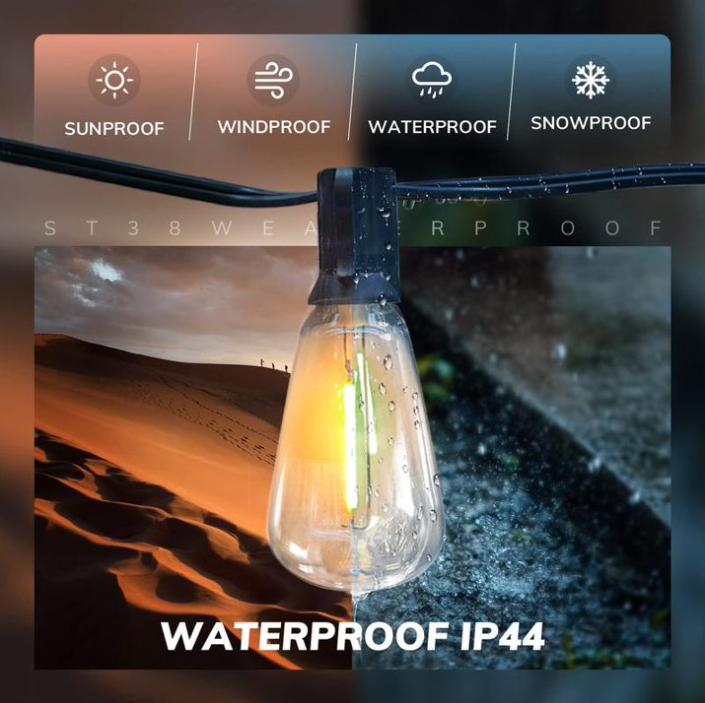 DAYBETTER Solar Outdoor String Lights Vintage Edison ST38 Bulbs Waterproof Remote Control Dimmable Timer Garden Patio Ambience Decor(New & Old Styles Mixed Delivery) DAYBETTER Solar Outdoor String Lights Vintage Edison ST38 Bulbs Waterproof Remote Control Dimmable Timer Garden Patio Ambience Decor(New & Old Styles Mixed Delivery)