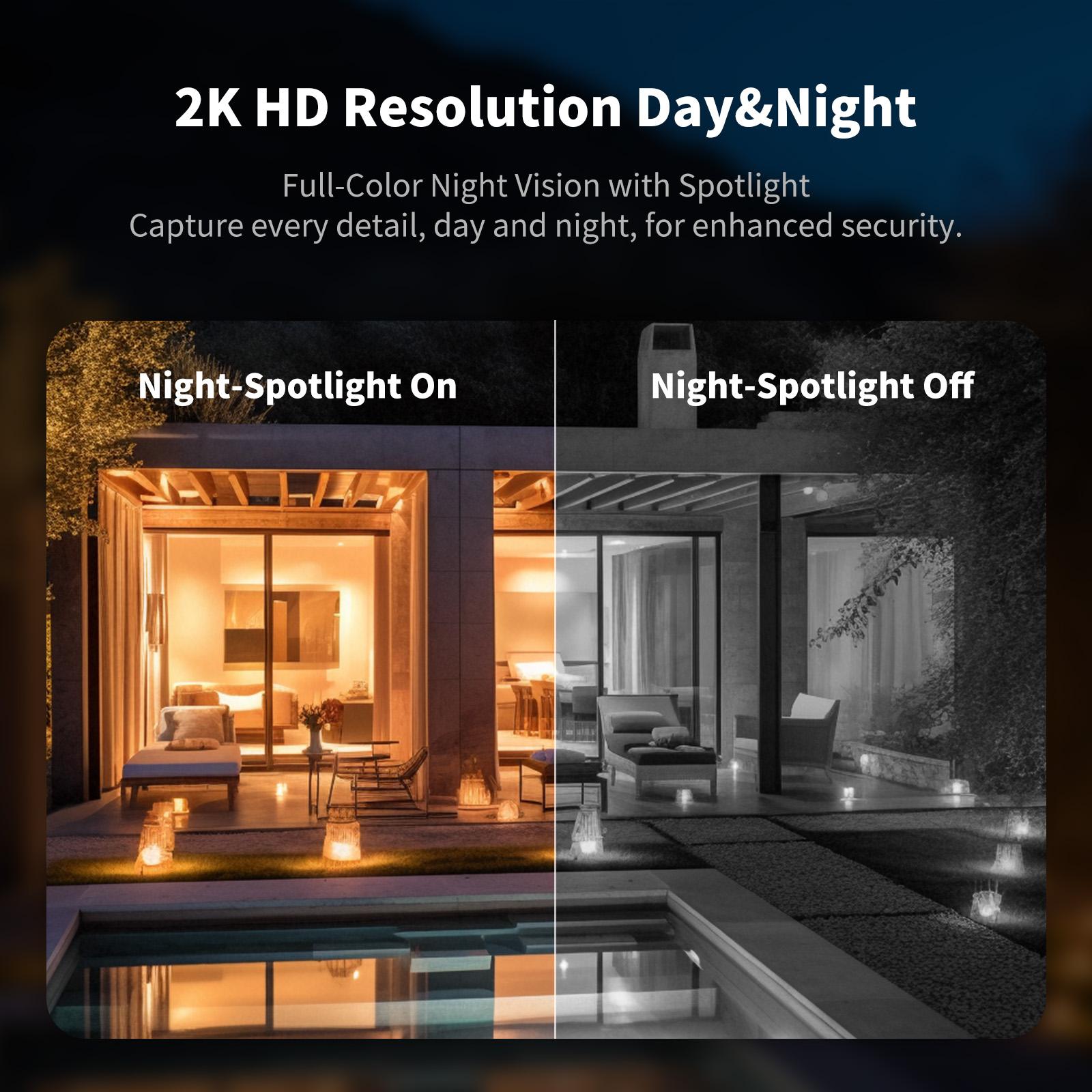 4G LTE Solar Powered Security Camera CB114S with 2K Live View 360° Coverage Two Way Audio PIR Motion Detection IP65 Waterproof Outdoor Surveillance（4G DATA REFILL Required）