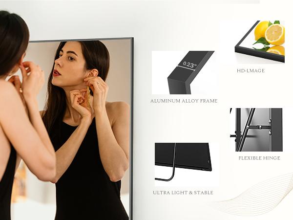 【Deal】Sweet Furniture S - Full Length Mirror Floor Mirror Standing Hanging or Leaning Wall standing mirror home decor, Upgraded Nano Glass