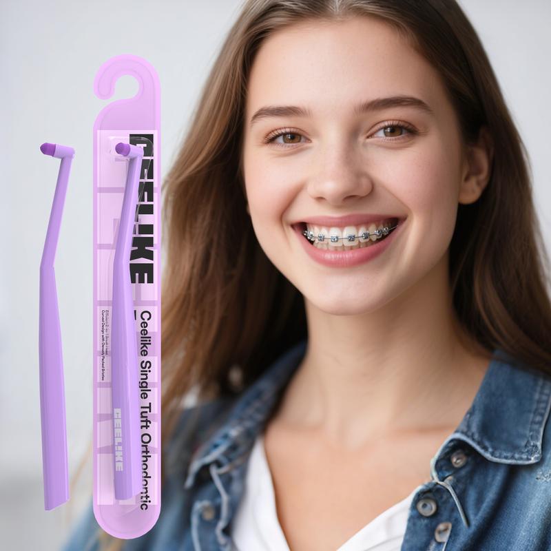 CEELIKE End Tuft Toothbrush - Soft Fine Bristles | Braces-Specific Design, Precise Cleaning for Hard-to-Reach Spots, Teeth & Gums Care