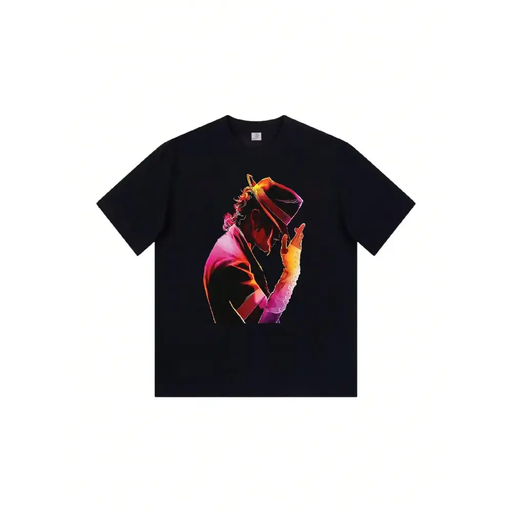 Vintage MJ Music Superstar Artist Black T-Shirt - Casual Shirt, Unisex Shirt, Soft Fabric, Breathable, Comfortable, Short-Sleeved Retro