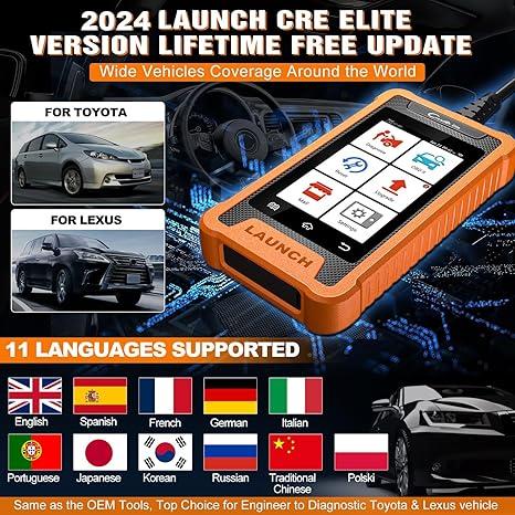 LAUNCH Creader Elite  for Toyota Lexus OBD2 Scanner, Full System Bi-Directional Diagnostic Scan Tool, All Reset Service Code Reader, Battery Registration,ECU Coding, AUTO VIN,Lifetime Fr-ee Update