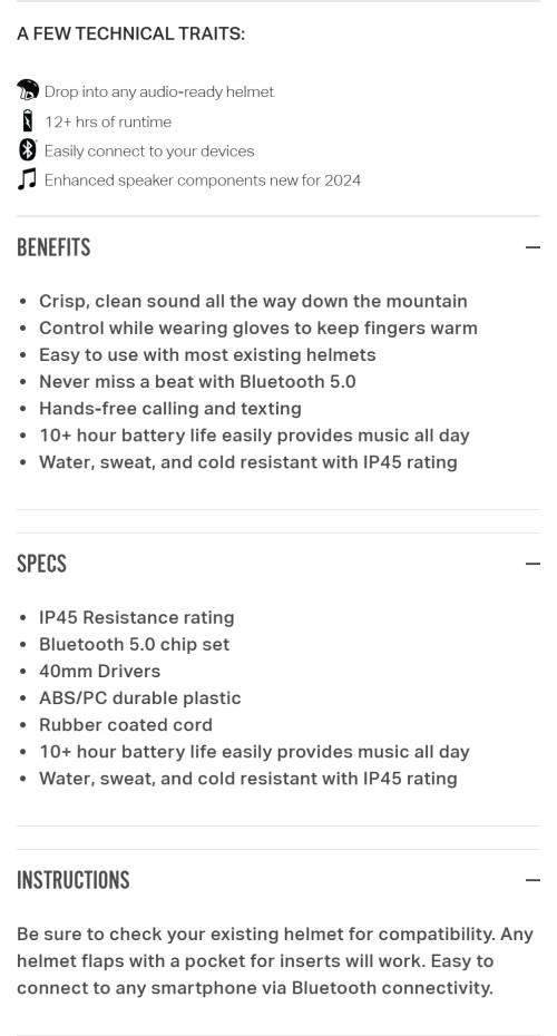 Alta Bluetooth Ski Helmet Headphones