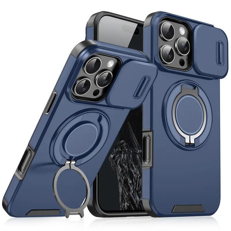 GEEK BAR Douglas Phone Case with Ring Holder & Shockproof Protection for iPhone 14 Pro Max - Navy Blue