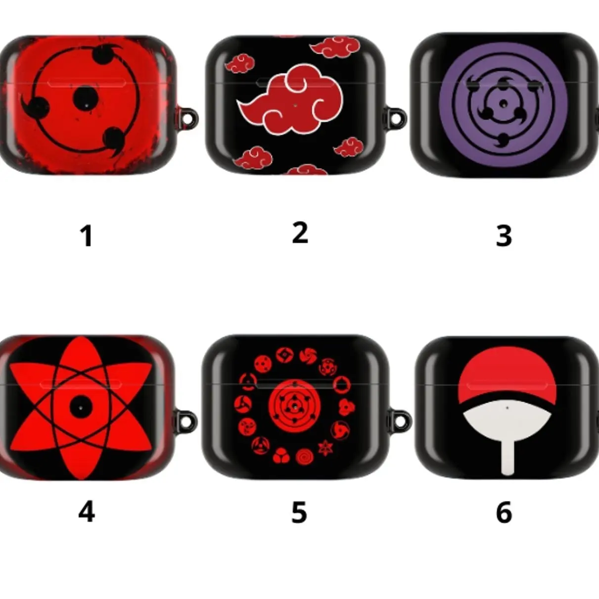 Akatsuki AirPods Case, Sharingan Narut0 AirPods Case For all Airpods Gen 1 2 3 4 & Pro 1, 2, 3 Aesthetic AirPods Case Cover Protective D3GZT8
