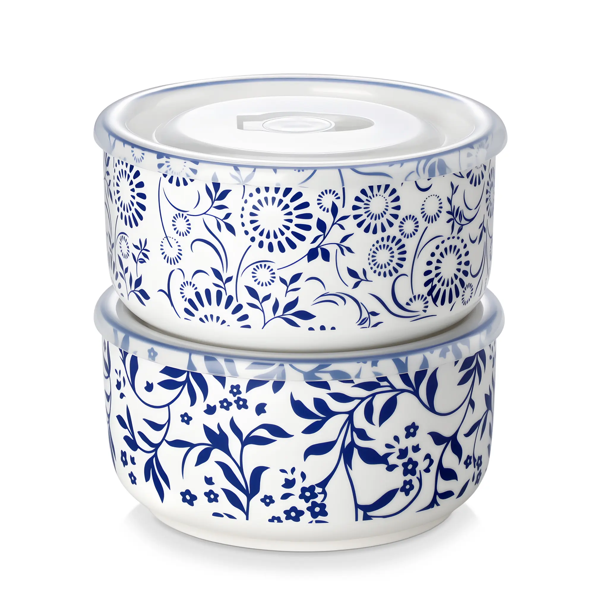 vancasso SELENE 36oz Porcelain Bowls with Lids Set of 2, Ceramic Food Storage & Serving Bowls for Kitchen, Microwave & Dishwasher Safe