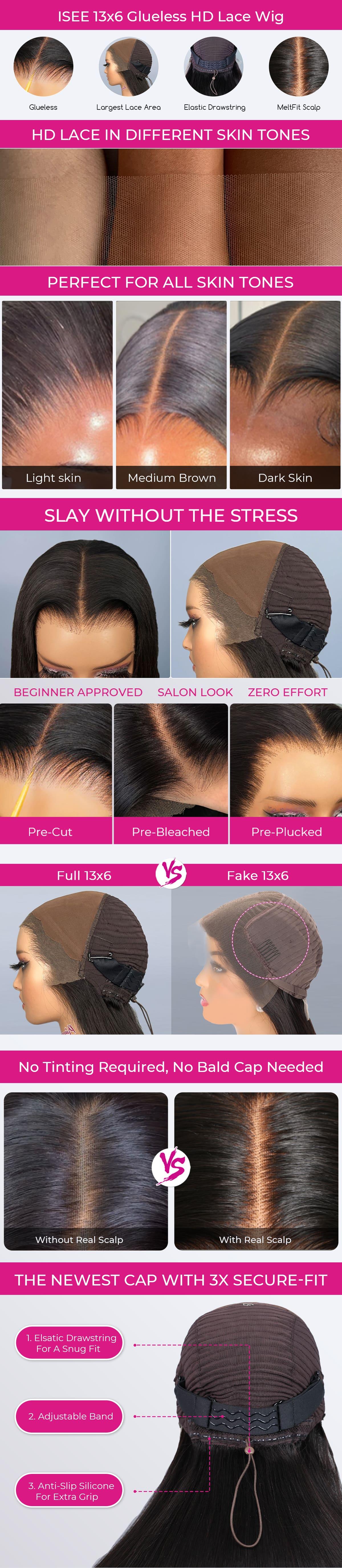 【New Arrival】ISEE HAIR Wear Go 13x6 Invisi Draw-strings Straight & Body Wave & Deep Wave HD Full Lace Frontal Pre-Cut Pre-Plucked Natural Hairline #TikTokShopHolidayHaul