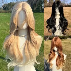 SMILCO 26Inch Blonde With Platinum Hair Tail Long Curly Synthetic Wig SM436 for Unique Look and Versatility
