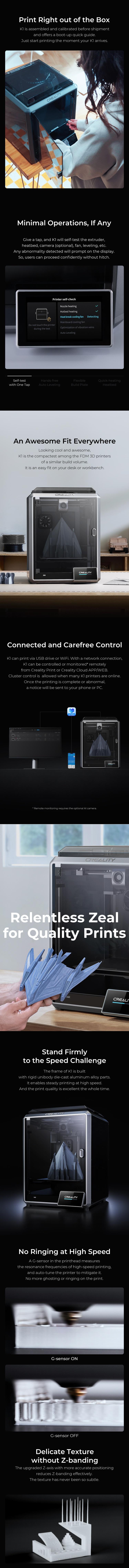 Creality K1 3D Printer - 600mm/s Max Speed & 20000mm/s² Acceleration