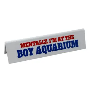 Mentally, I'm at the Boy Aquarium Desk Sign – Funny Office Decor, Perfect Coworker Gift