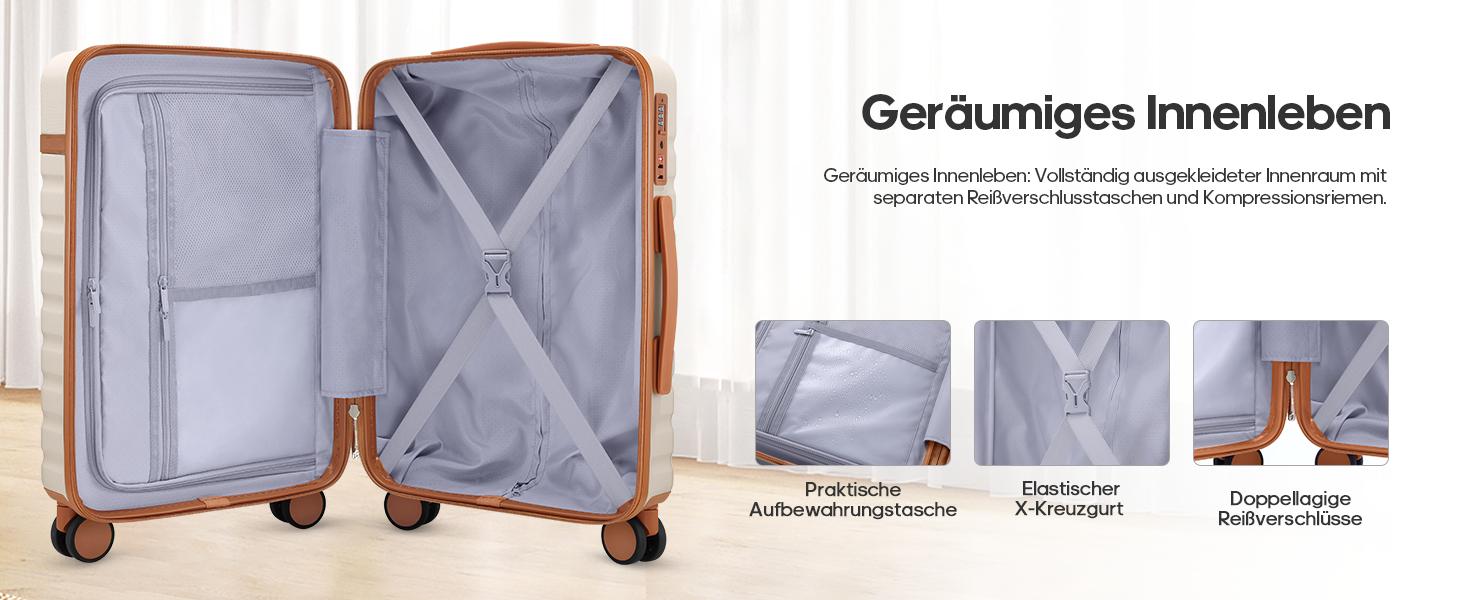 UKEIN 3-Piece Hardside Luggage Set - PC Material, 20In Spinner Wheels Carry On, TSA Lock, Synthetic Fabric, Buckle, Mesh Pockets, Travel Backpack, for Back to School Haul & International Travel UKEIN 3-Piece Hardside Luggage Set - PC Material, 20In Spinner Wheels Carry On, TSA Lock, Synthetic Fabric, Buckle, Mesh Pockets, Travel Backpack, for Back to School Haul & International Travel