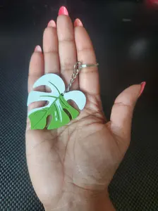 Plant Keychain | 3D Printed  Plant Keychain | Monstera Albo Keychain