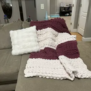 Hand Knit Chunky Chanelle Throw Blanket
