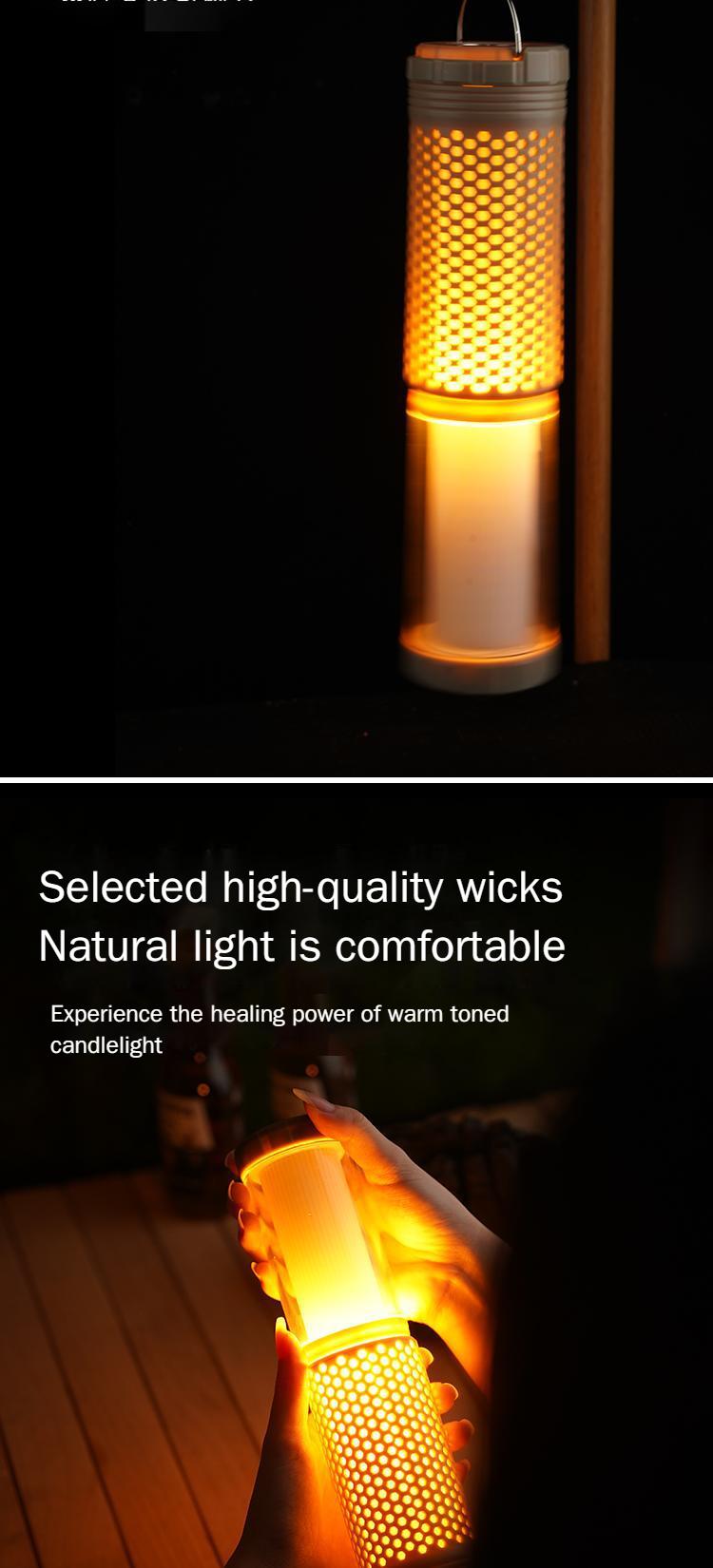 Outdoor multi-function retractable camping light Type-C charging two-color atmosphere flashlight magnetic long endurance lighting