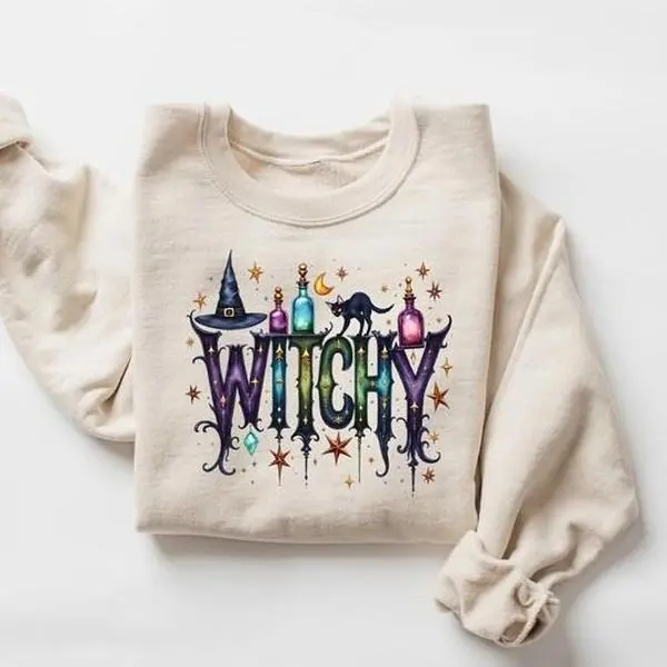 Halloween Witch Sweatshirt, Funny Witch Sweatshirt, Halloween Women Shirt, Witchy Vibes Sweatshirt, Witchy Things Shirt, Halloween Gift