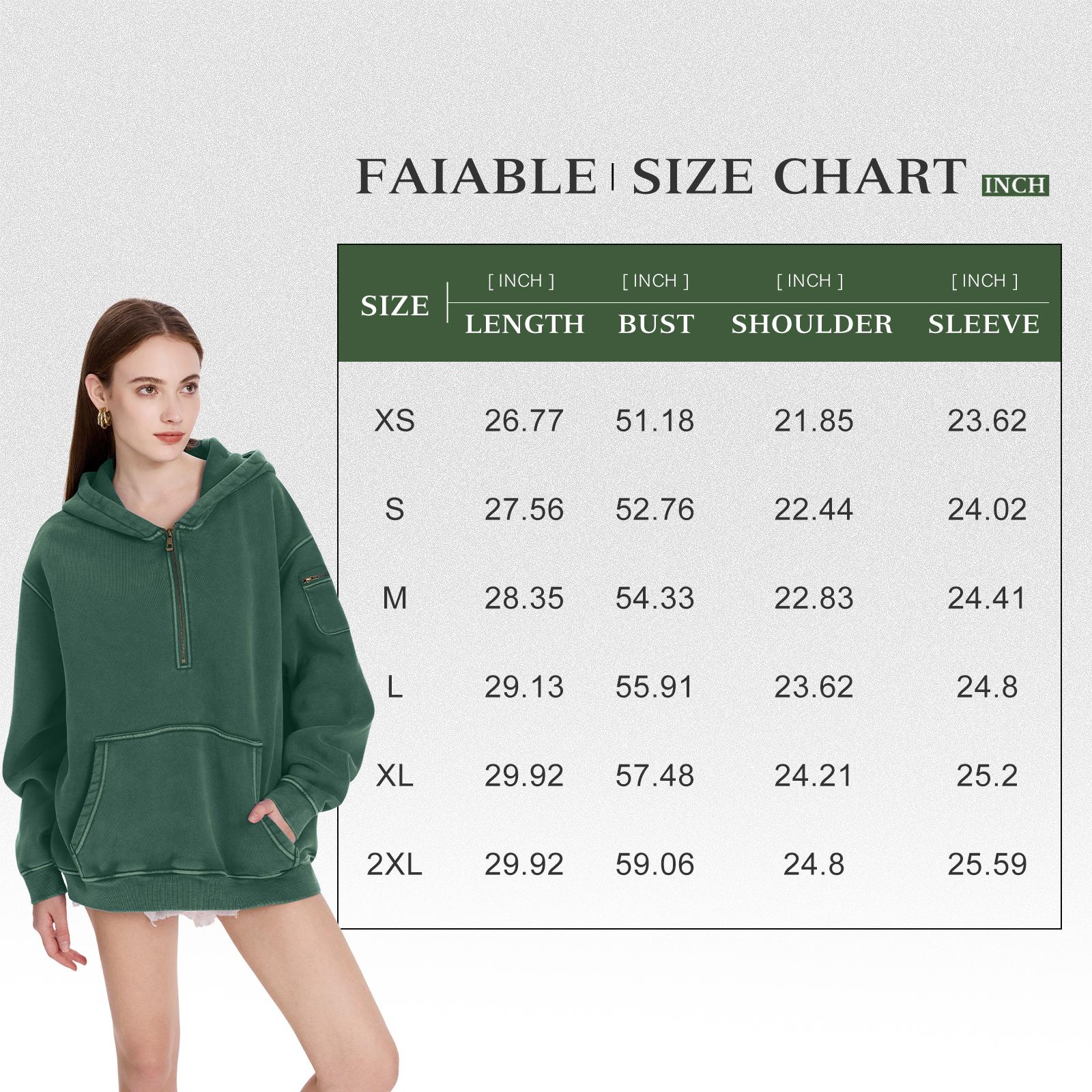 FAIABLE Hoodies Vintage Acid Washed Heavyweight Fleece Half Zip Unisex Hoodie for Women with Kangaroo Pocket & Earbud Sleeve Pocket Casual Aesthetic Streetwear Style Essential Comfort Hoodies SpringStatements
