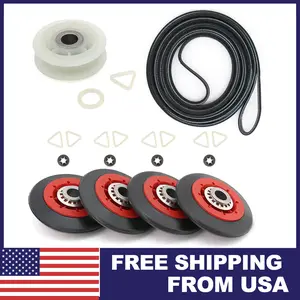 Dryer Maintenance Kit for Whirlpool, Compatible with AP3109602, 80047, AH373088, EA373088, Includes Belts, Rollers, and Idler for Enhanced Performance
