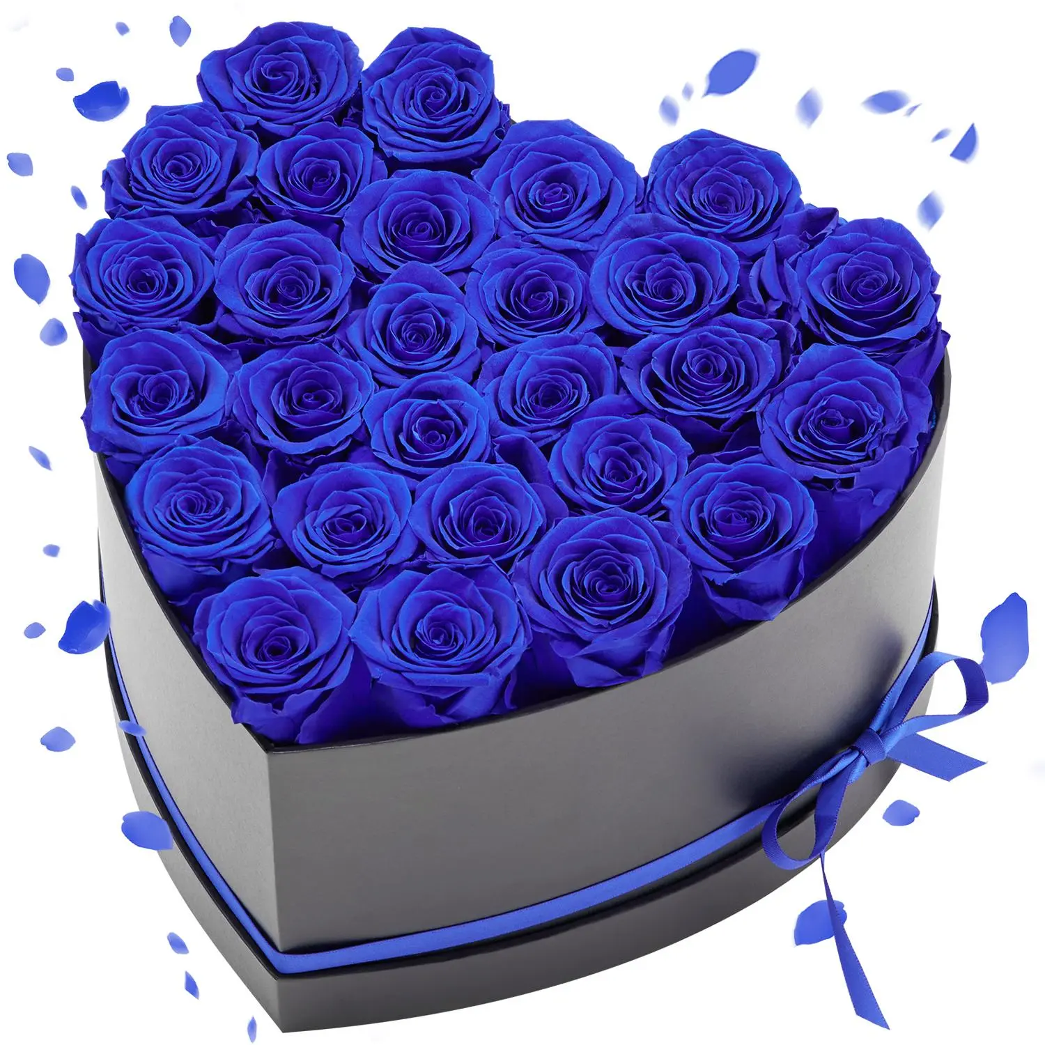 【SummerFinds】VEVOR Forever Flowers, 27 Preserved Roses in a Heart Shape Box, Eternal Flowers Immortal Bouquet Birthday Present for Women Her Wife Mothers, Anniversary, Valentine's Day,Christmas, Royal Blue