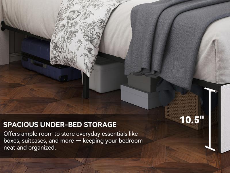 SIBEDS Diamond Upholstered Bed Frame with Adjustable Headboard, Modern Princess Style Platform Bed with LED Lights and Skirt, Crystal Button Tufted Foundation with Wooden Slats, Easy Assembly, Black/White/Grey/Best Gift ldeas/Christmas Gifts