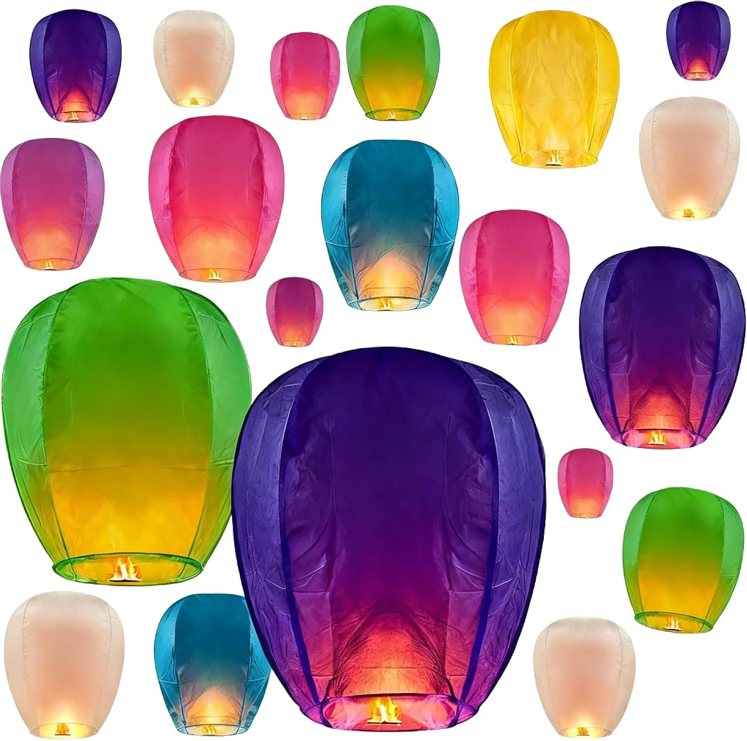 Paper Lanterns 20Pcs Set, Including Hanging Rectangular Lanterns, Suitable for Home Decor, Birthday Parties, Weddings, Christmas, Easter, New Year’s Celebrations, and Other Party Decorations. (Color)