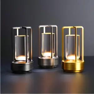 LED retro style wireless desk lamp with three color dimming and brightness adjustment, rechargeable, durable and long-lasting home decoration table lamp, suitable for home, office, restaurant, bar, commercial place, camping