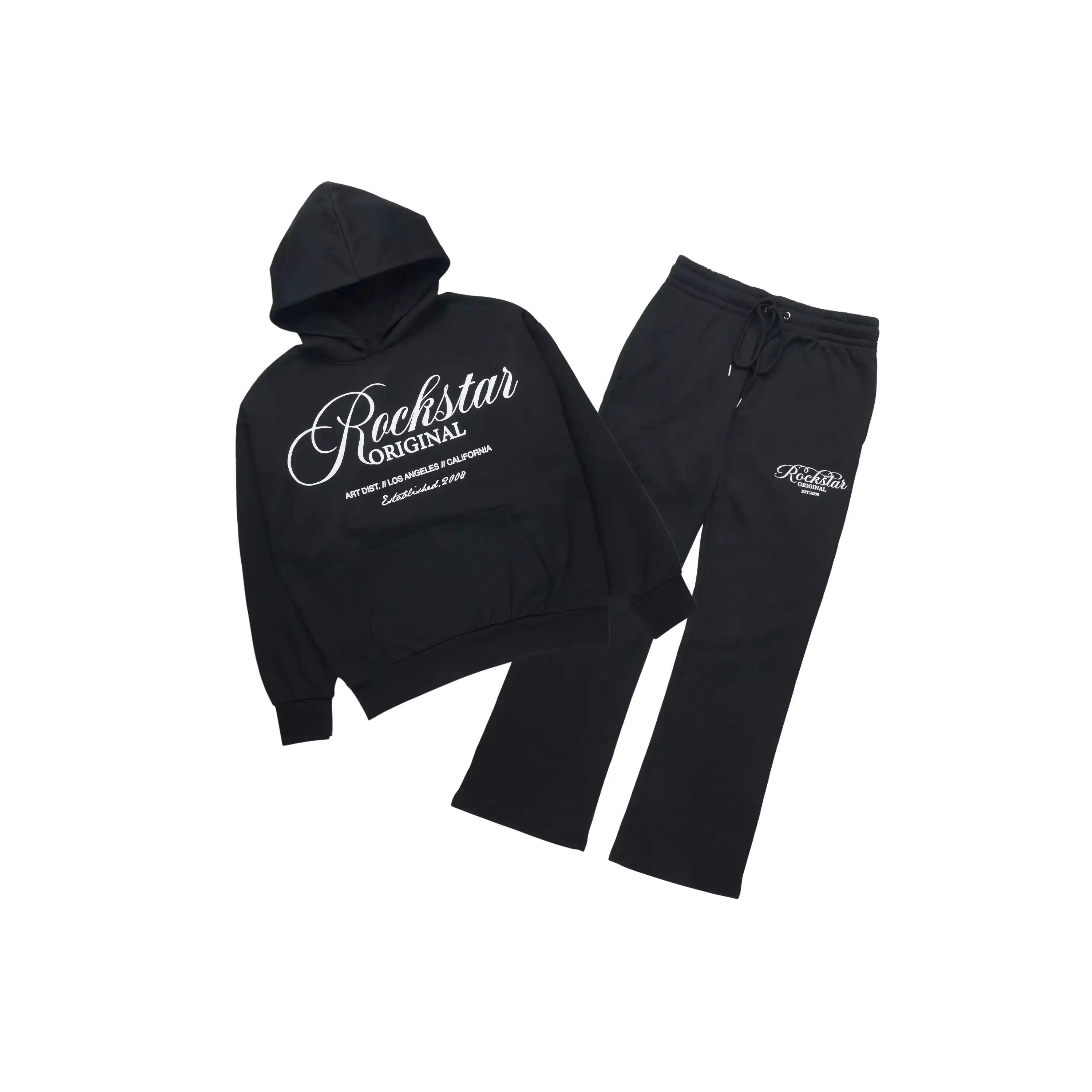 Cero Black Hoodie Relaxed Track Set