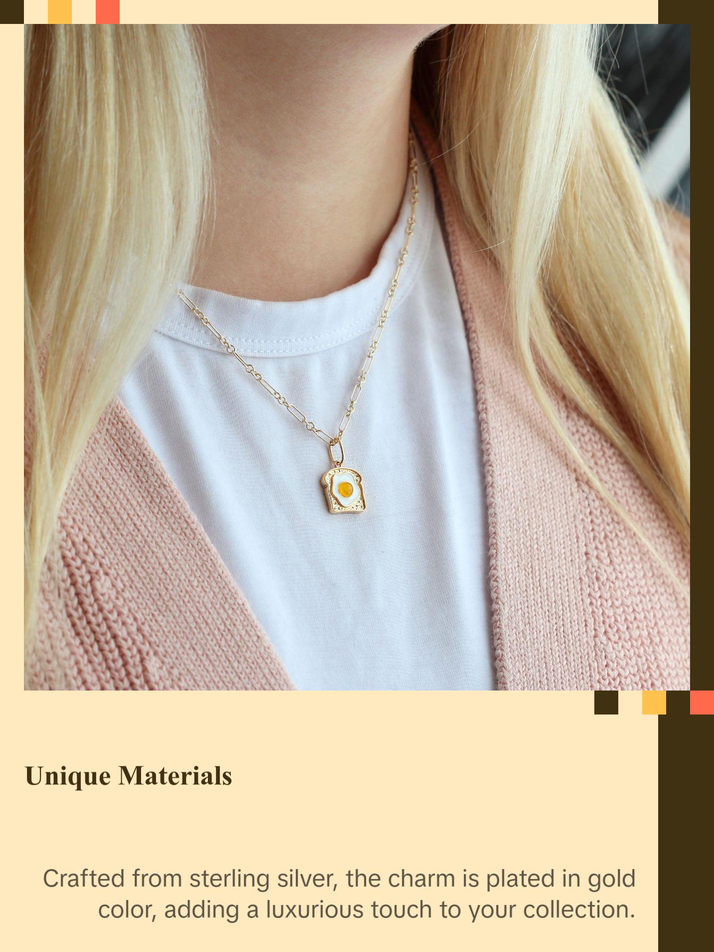 Egg on Toast Enamel Charm