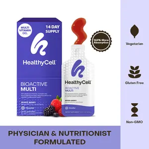 HealthyCell Bioactive Multi – Mixed Berry - MicroGel Technology for Enhanced Absorption - HealthCare Supplement, Soy Free, Non-GMO, Gluten-Free - Multi Vitamin Support immunity, heart health and brain function