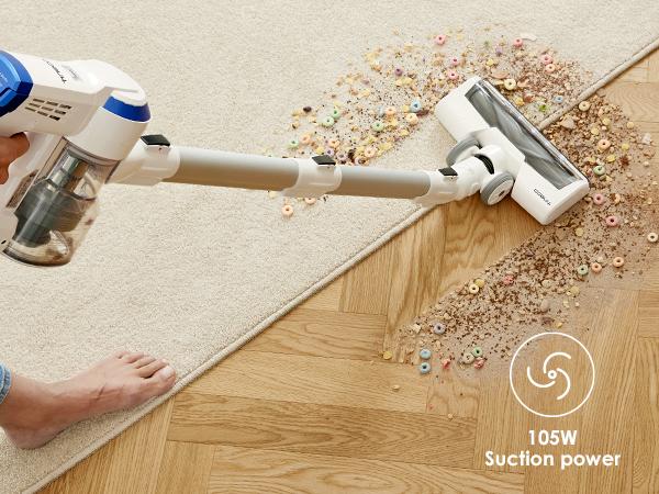 Tineco A10 Essentials Cordless Stick Vacuum Cleaner, Lightweight and Quiet, Powerful Suction, Converts to Handheld Vacuum with Attachments, Wall-Mounted Dock