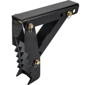 18" Heavy-Duty Backhoe Thumb, 1/2" Thick Teeth, Black Steel Weld-On Attachment with 12mm Bolt-On Adjustable Mechanical Design for Excavators