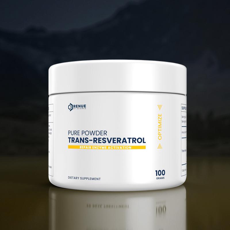 Resveratrol Pure Powder 100g by Renue By Science — Sirtuin Activation for Healthy Aging, Cellular Energy & DNA Repair | Supports Mitochondrial Function & Antioxidant Defense | The Red Wine Molecule in Pure Powder Form
