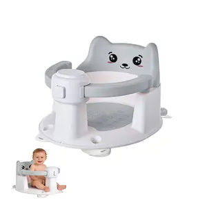 Baby Bath Seat - Non-Skid Sit-Up Support with Suction Cups, Ergonomic Backrest & Quick-Release Armrests, Safe Bathing Chair for Infants 6-24 Months, Essential Shower Gadget for New Parents at Home & Travel Compact Non-Slip Toddler sillitas para bebés